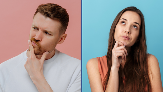 Hombre y mujer con cara pensativa